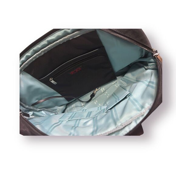 TUMI Black Ballistic Nylon & Leather Slim Satchel Padded 15" Laptop Shoulder Bag - Picture 8 of 8